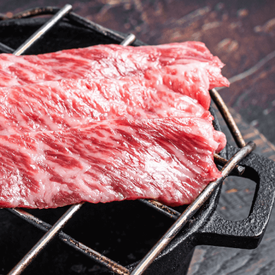 premium raw sliced wagyu beef a5 steaks on a grill meat